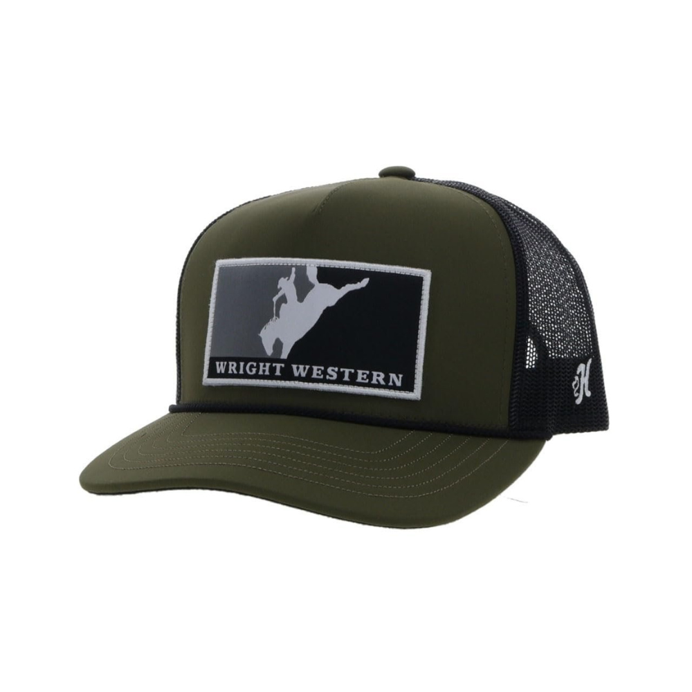
                  
                    Hooey Men's Wright Brothers 5-Panel Trucker Cap in Olive/Black
                  
                