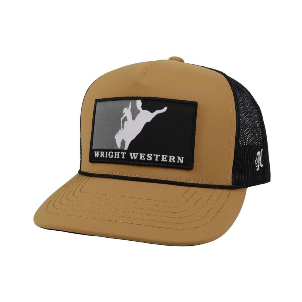 Hooey Men's Wright Brothers 5-Panel Trucker Cap in Tan/Black