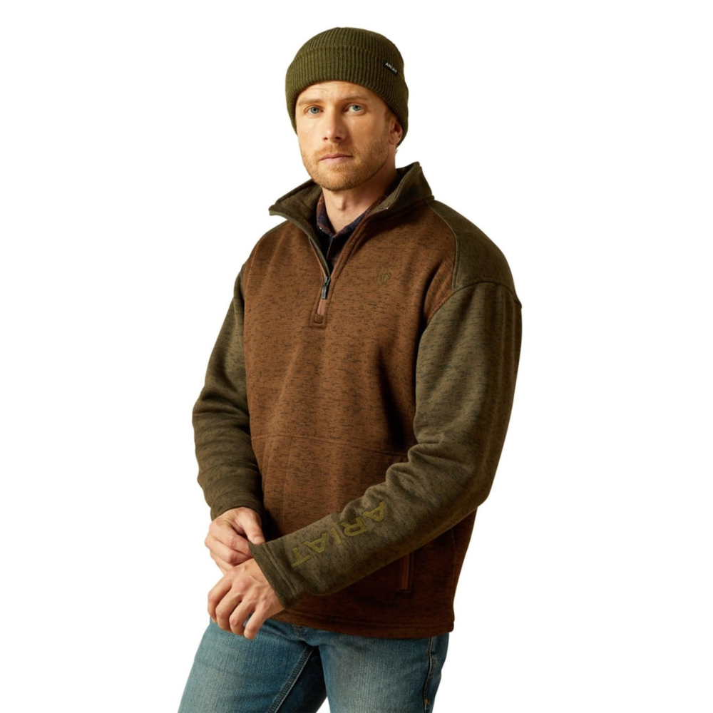
                  
                    Ariat Men's Caldwell 1/4 Zip Sweater in Carafe/Earth Green
                  
                