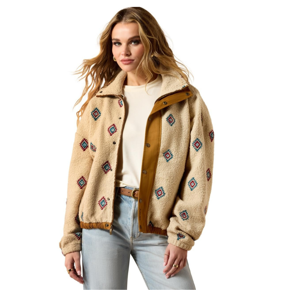 Ariat Women's Sherpa Blocked Jacket in Southwest Embroidered Motif