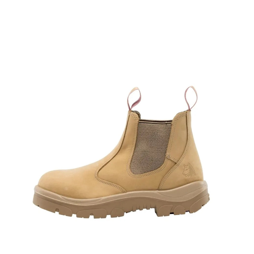 
                  
                    Side of Steel Blue Hobart Ladies Pull-On Work Boot in Sand
                  
                