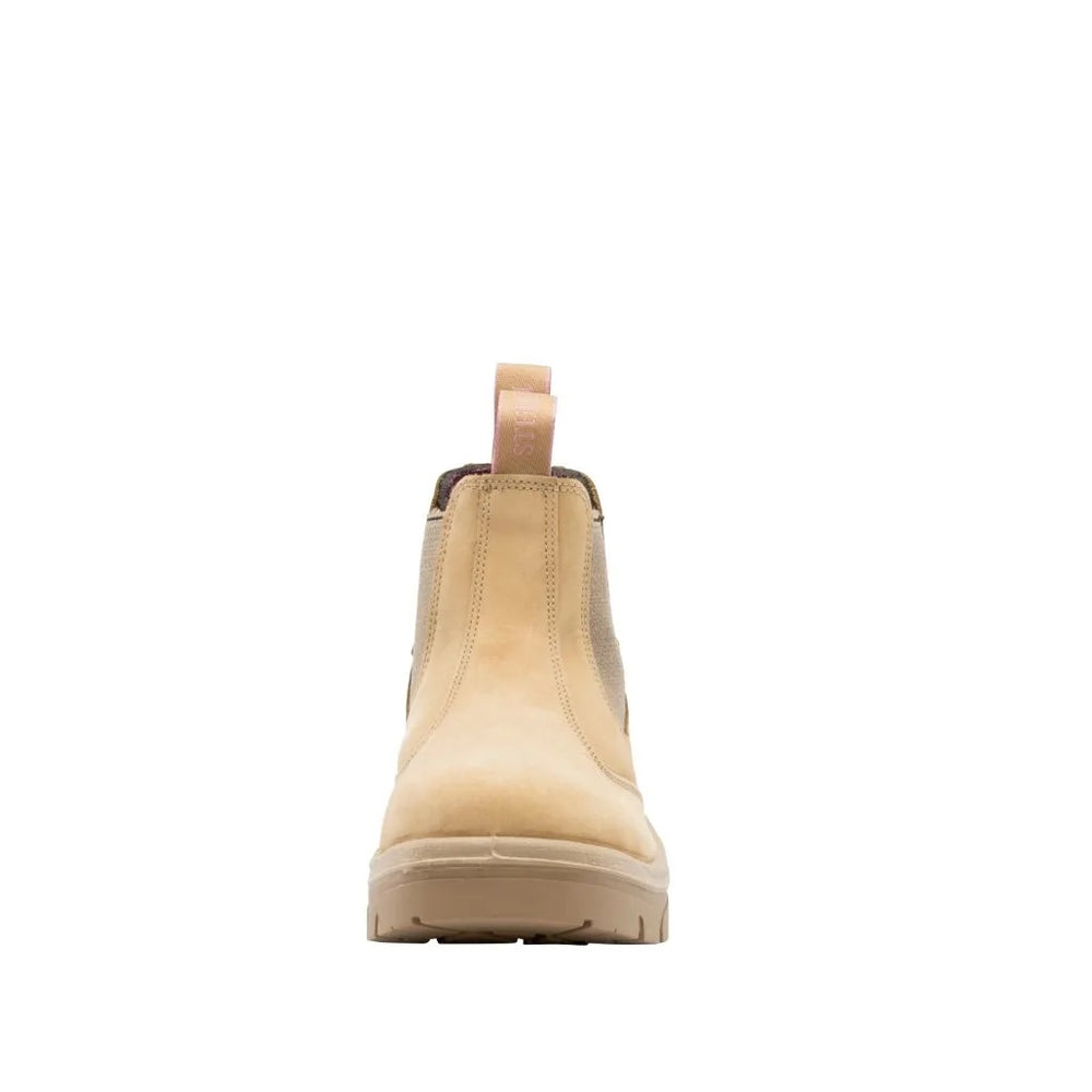 
                  
                    Front of Steel Blue Hobart Ladies Pull-On Work Boot in Sand
                  
                