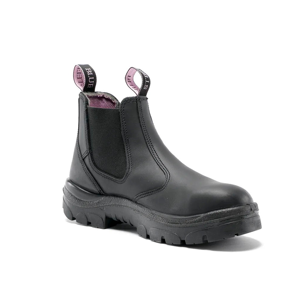 Steel Blue Hobart Ladies Pull-On Work Boot in Black