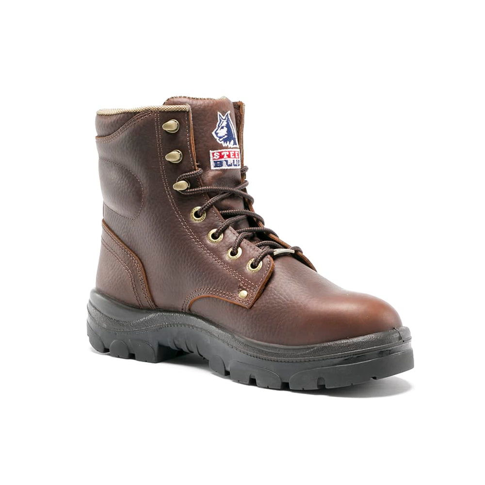 Steel Blue Argyle: Soft Toe Safety Boot in Oak