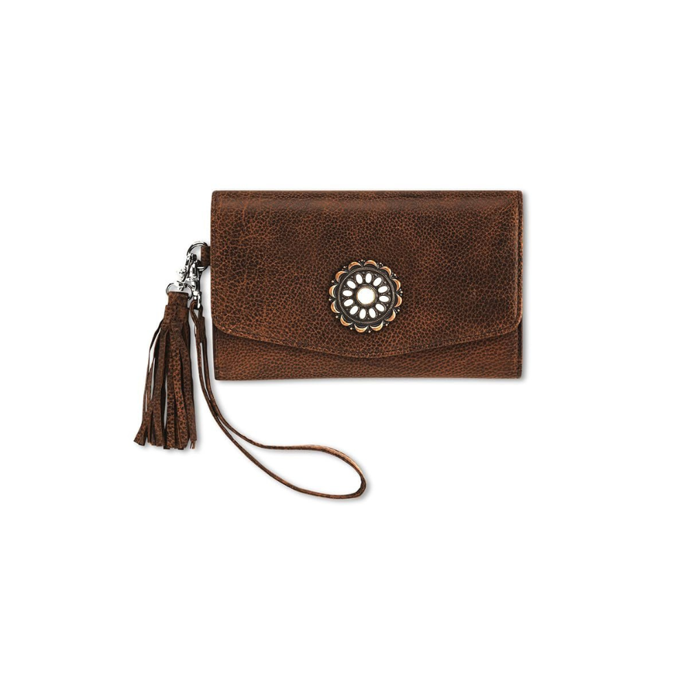 Ariat Women's Betsy Concho Wristlet Wallet, Brown