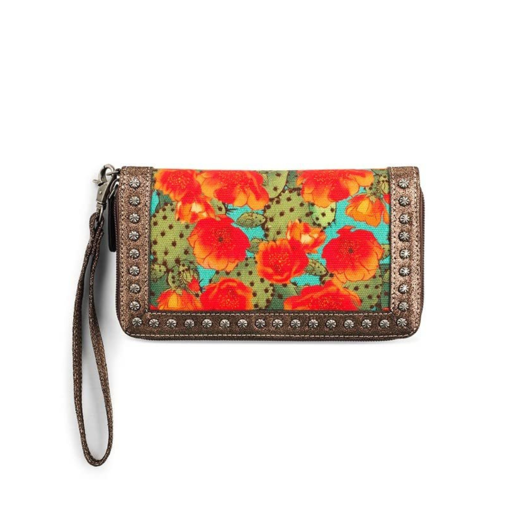 Ariat Women's Western Prickly Pear Cactus Clutch Wallet, Multicolored, One Size