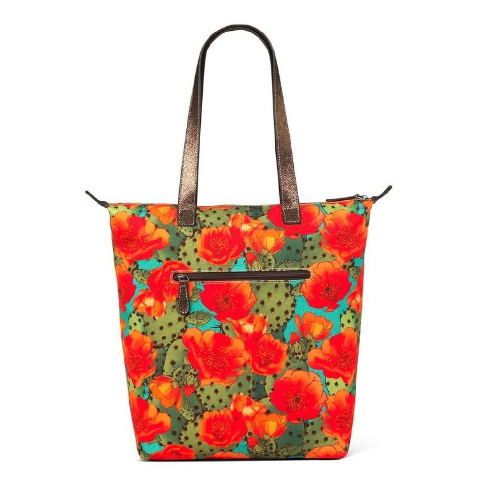 Back of Ariat Women's Western Prickly Pear Cactus Handbag, Multicolored, One Size