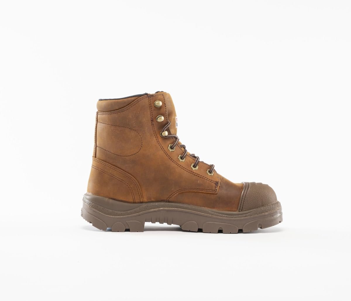 Brown boot on a white background