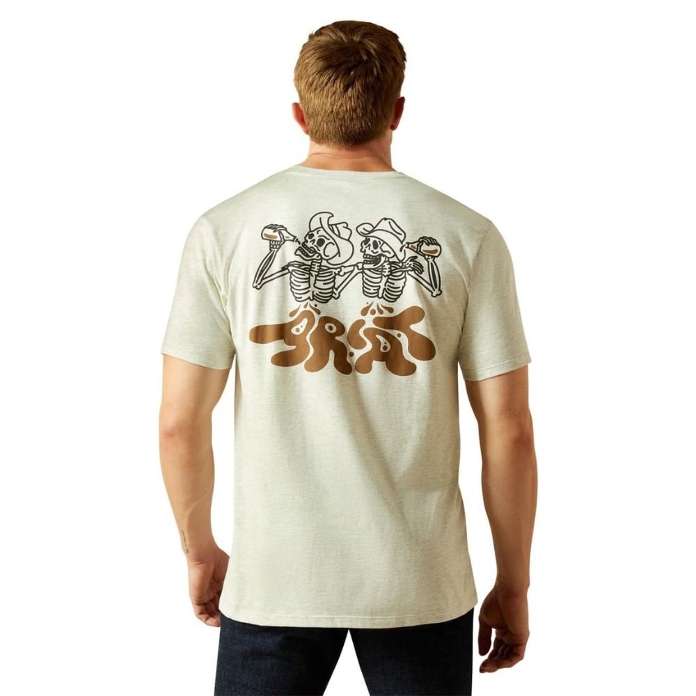 Back of Ariat Men's Drinking Buddies T-Shirt, Oatmeal