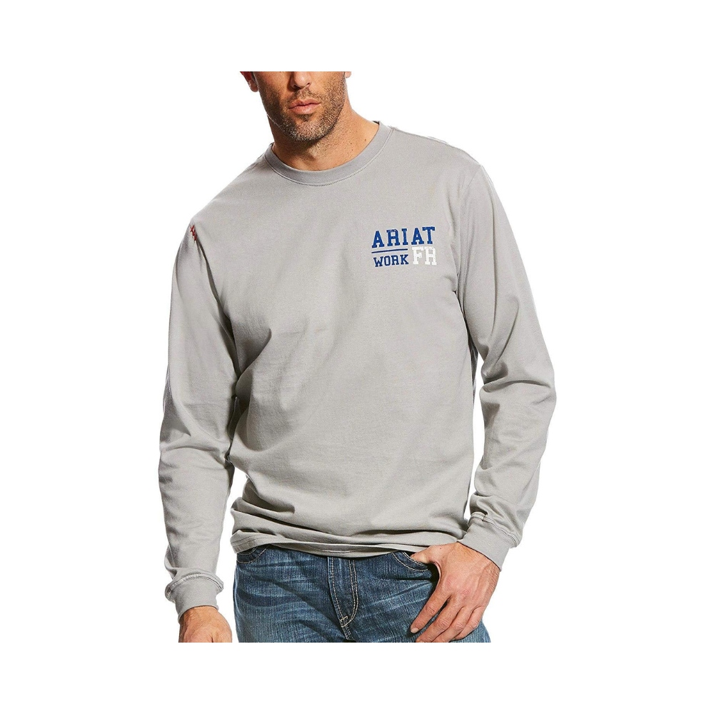 
                  
                    Ariat Men's FR Work Crew Long Sleeve Shirt in Silver Fox
                  
                