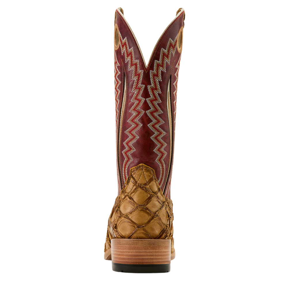 
                  
                    Back of Ariat Men's Futurity Fame Narrow Cutter Toe Cowboy Boot, Saddle Brown Pirarucu
                  
                