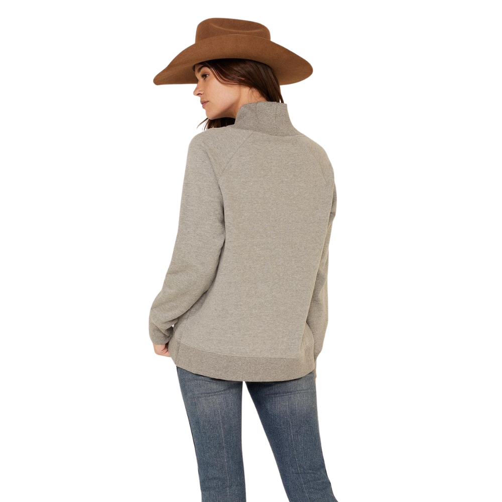 Back of Ariat Women's REAL Crossover Sweatshirt, Heather Grey