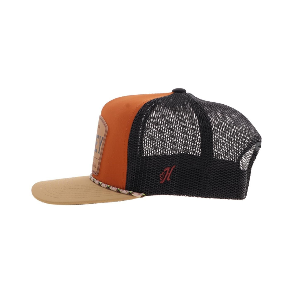 HOOEY 5-Panel Trucker Hat with Patch, Orange/Black