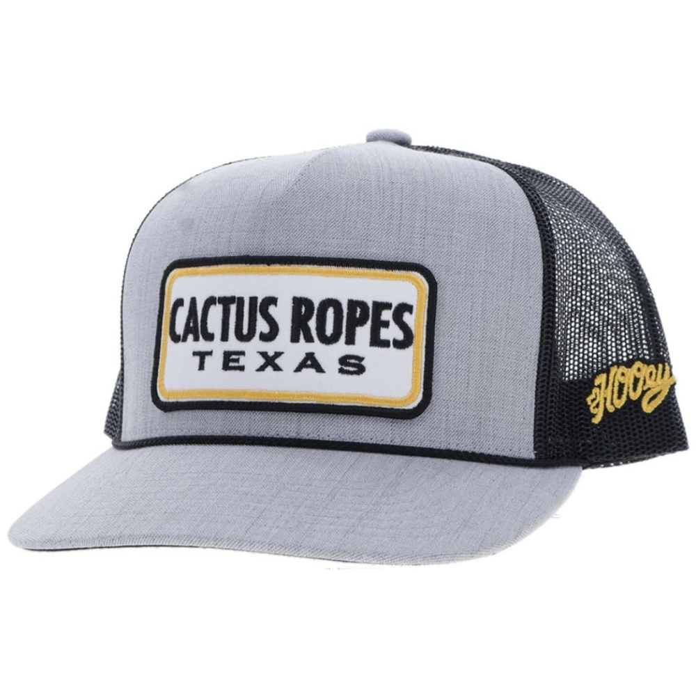 HOOEY Cactus Ropes 5-Panel Trucker Hat with Mesh Back, Grey