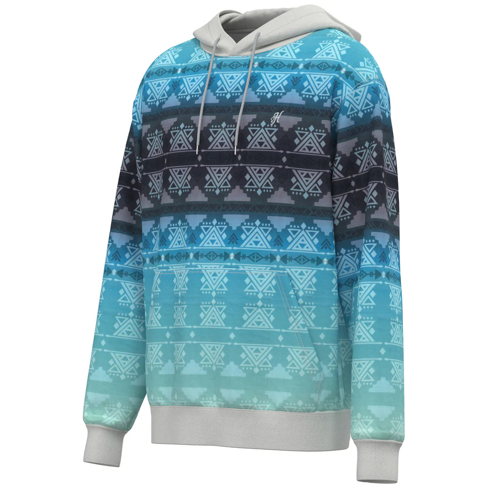 Hoodie with a geometric pattern on a white background