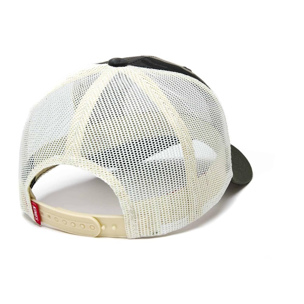 
                  
                    Back view of a cap with mesh design on a white background
                  
                