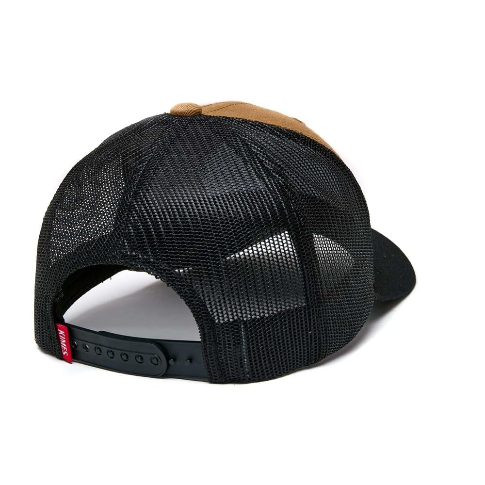 
                  
                    Black mesh cap with tan visor on a white background
                  
                