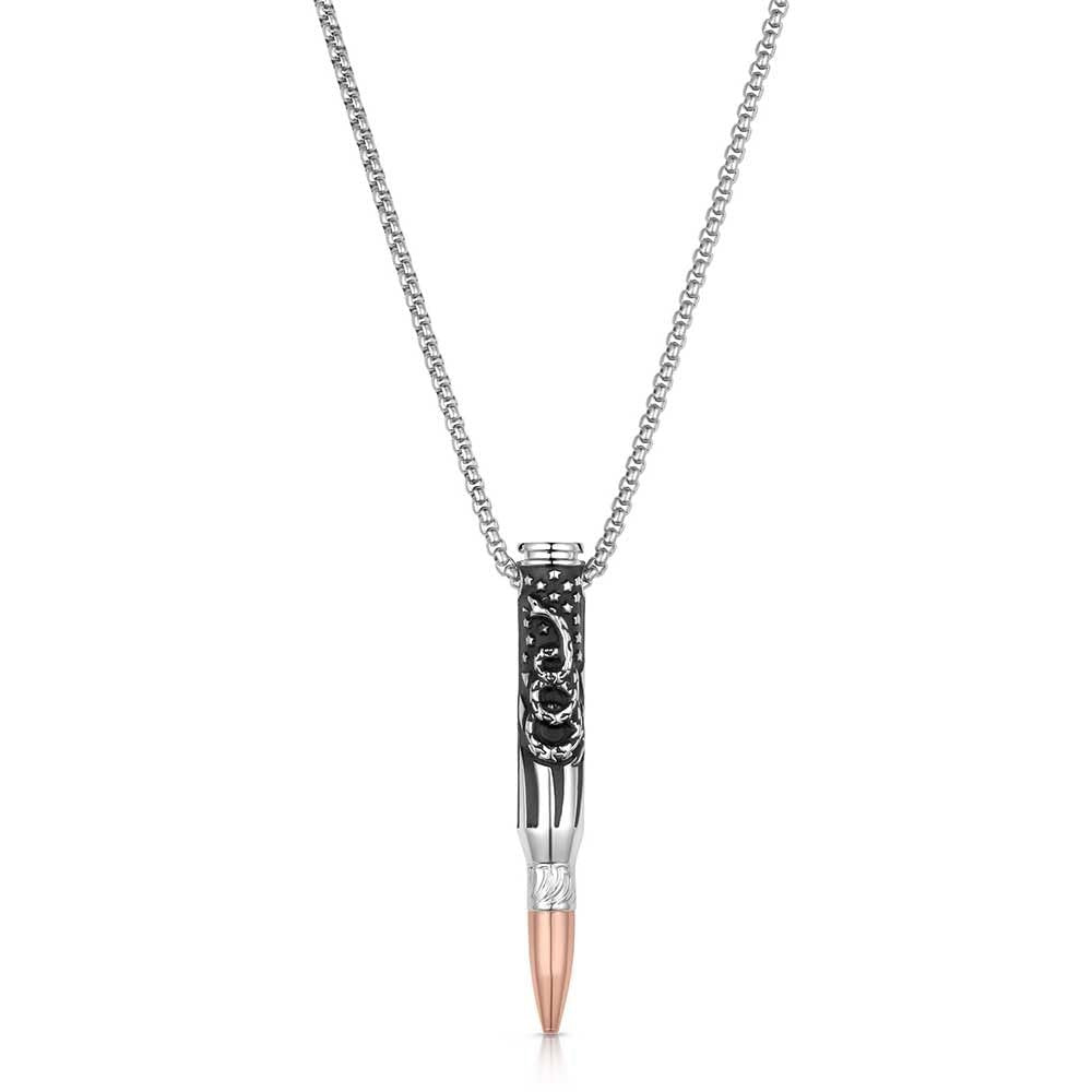 Necklace with a unique pendant design on a white background