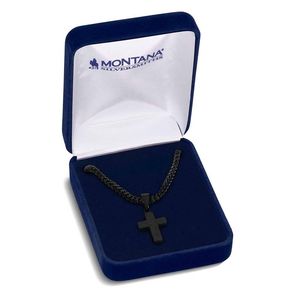 
                  
                    Necklace with a cross pendant in a Montana Silversmiths box
                  
                