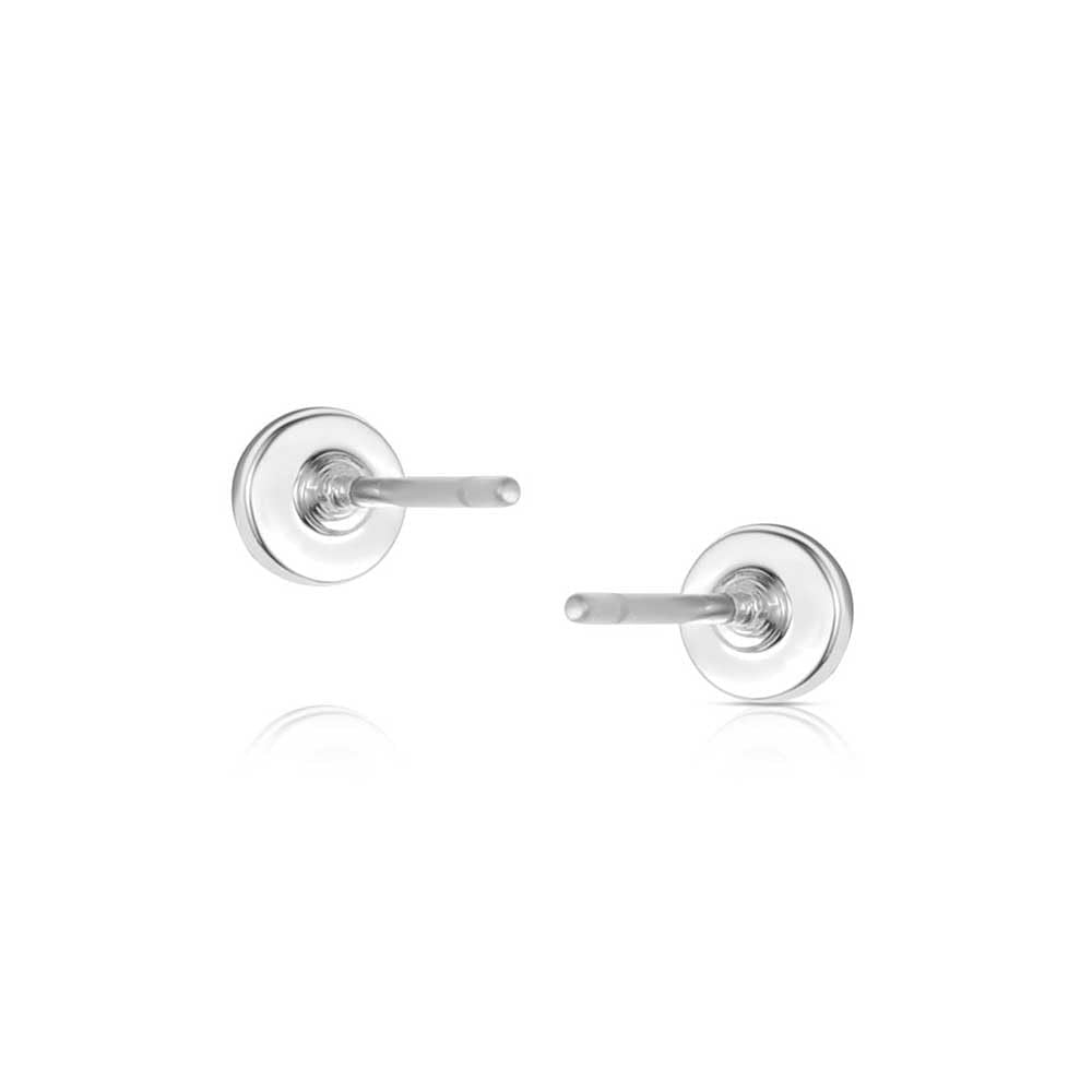 
                  
                    Pair of silver earrings on a white background
                  
                