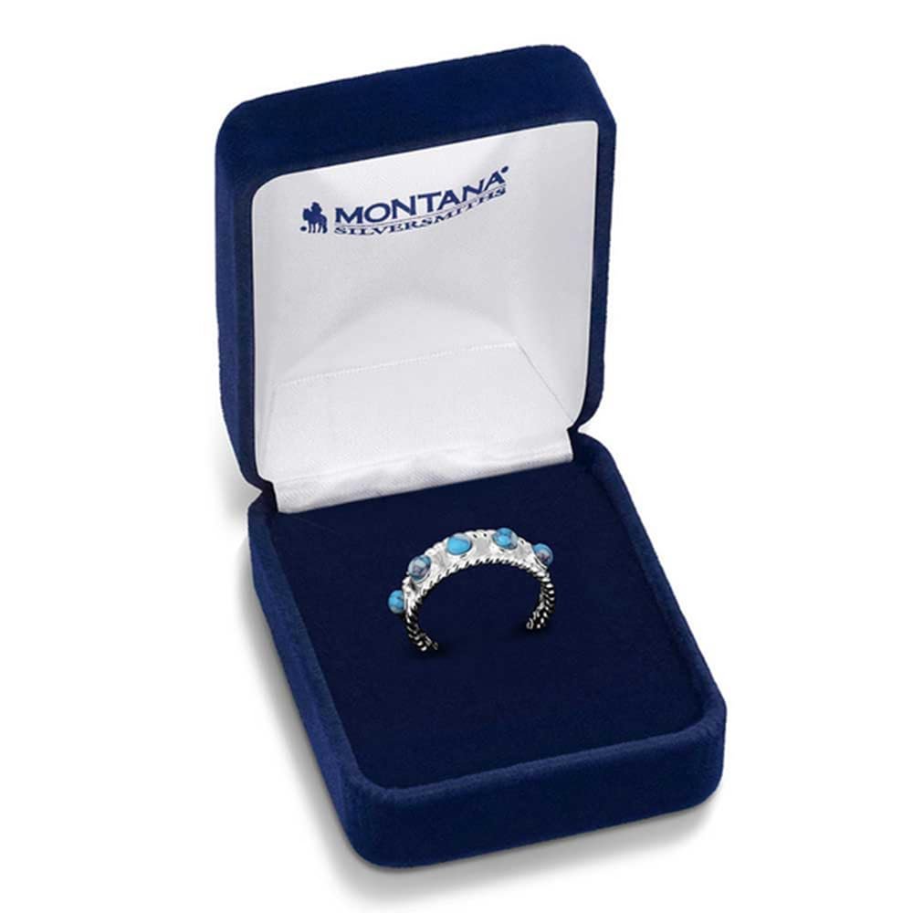 
                  
                    Jewelry box with a ring inside, featuring the Montana Silversmiths logo.
                  
                