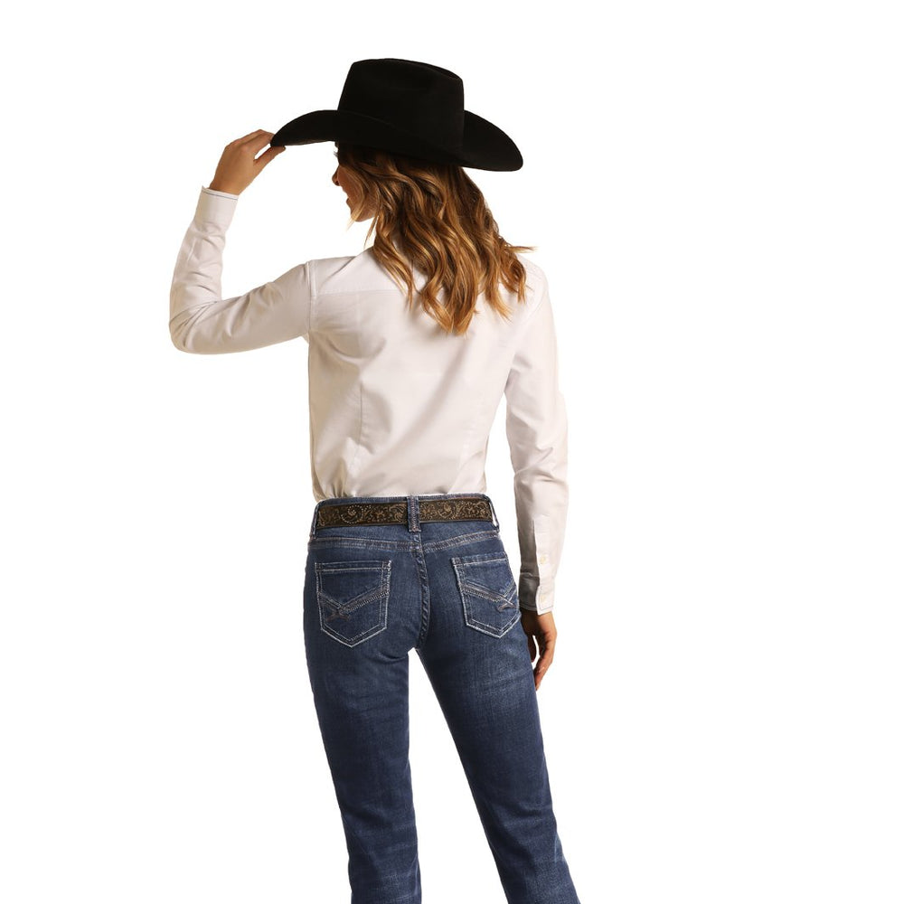 
                  
                    Person wearing a white shirt, blue jeans, and a black cowboy hat on a white background
                  
                