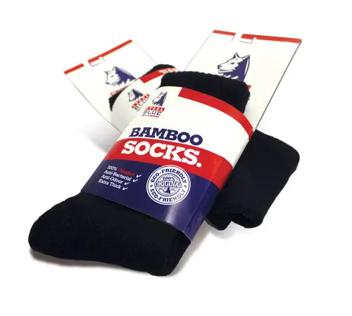 Steel Blue Bamboo Socks in Black