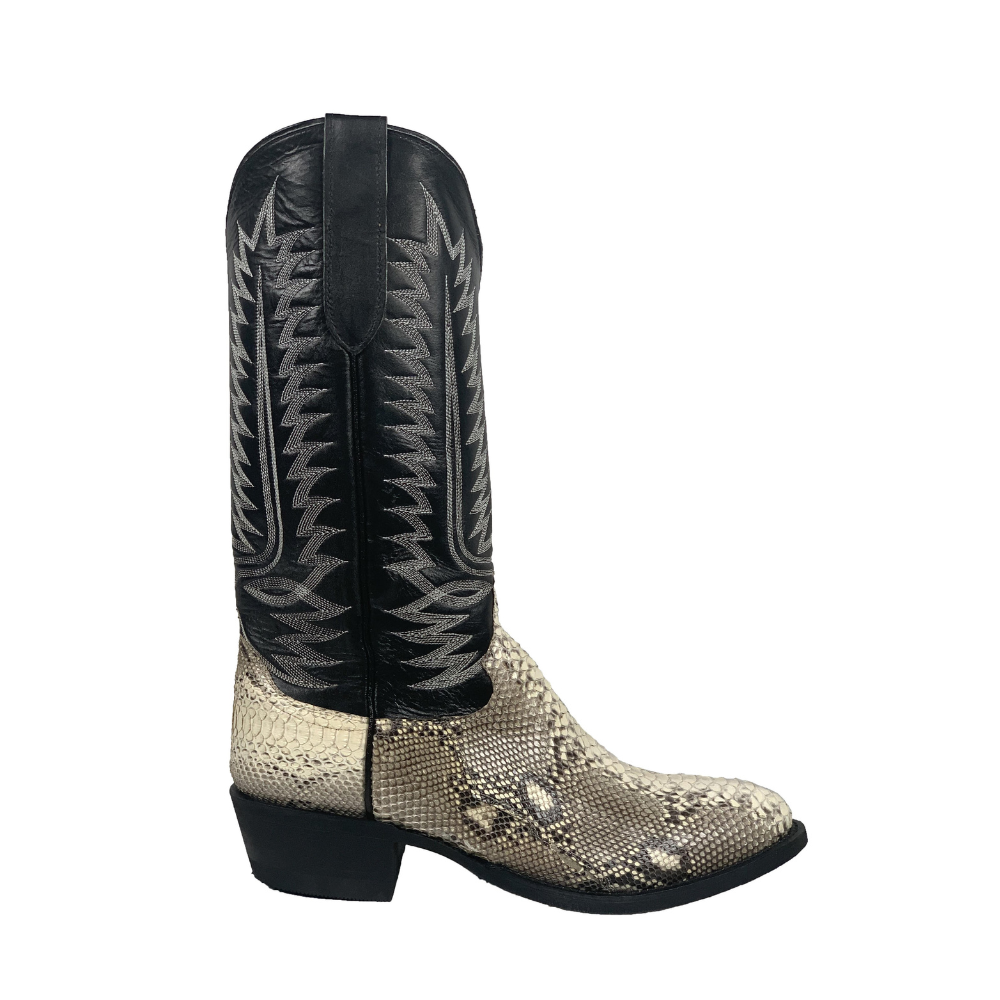 Cowtown Natural Python Round Toe Western Boots