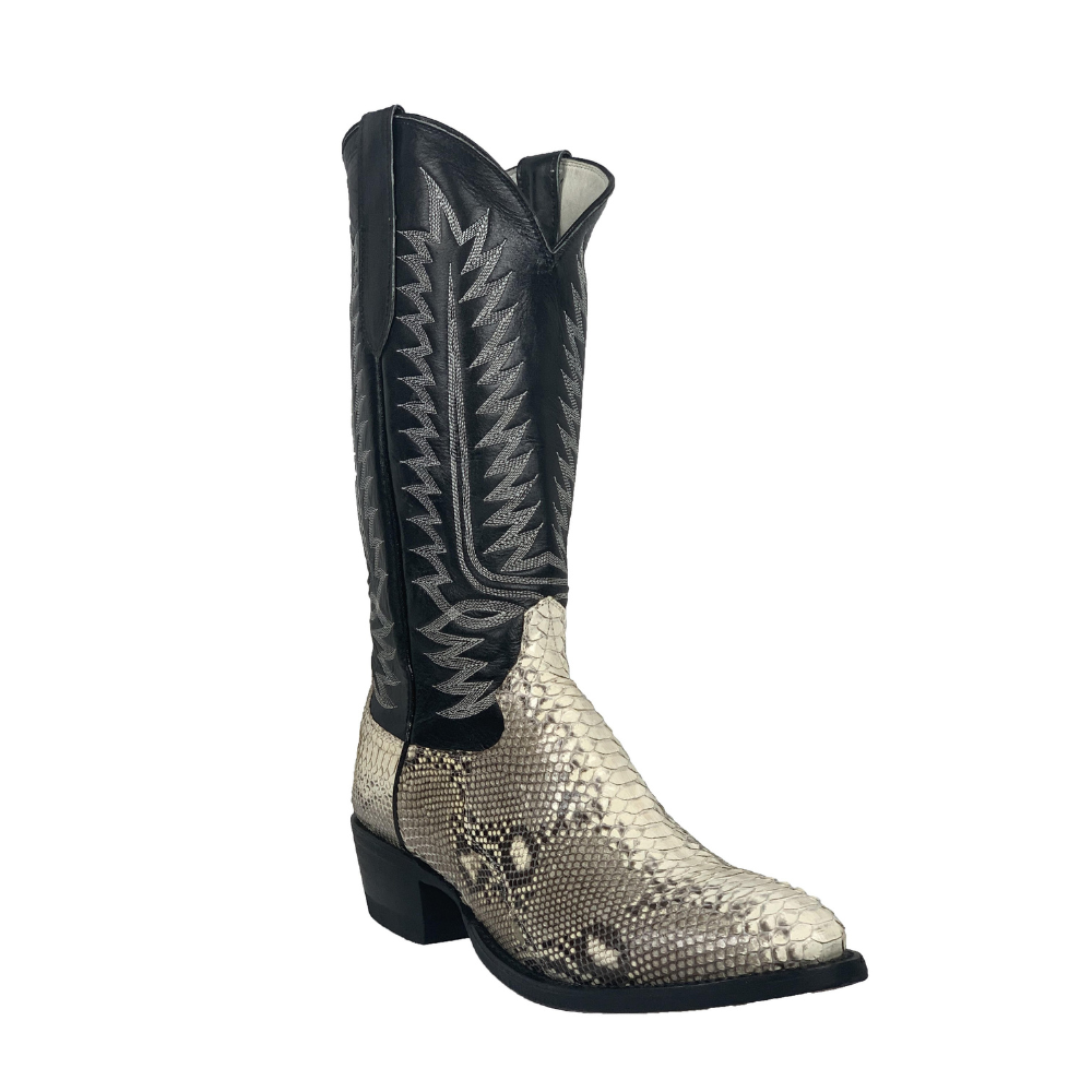 Cowtown Natural Python Round Toe Western Boots