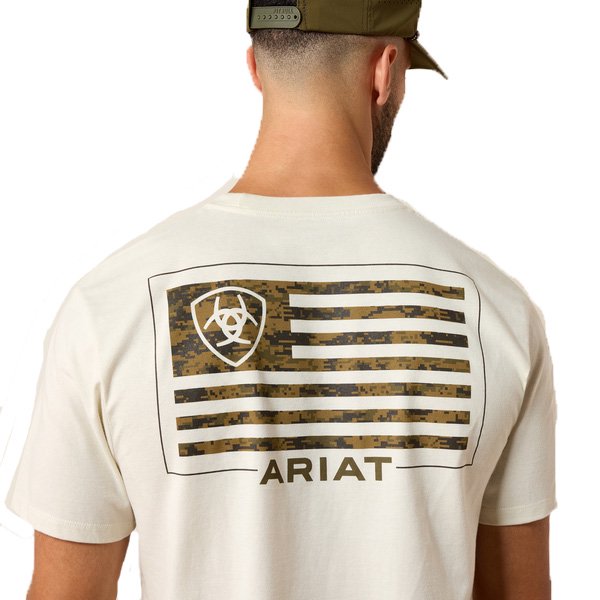 Patriotic Ariat buckle flag western tee