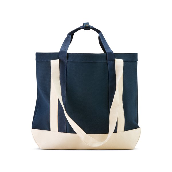 Ariat Dark Navy cotton canvas collegiate tote bag for school, work and everyday use