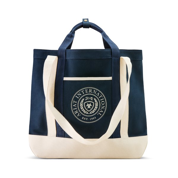 Ariat ADT Collegiate Tote Bag in Dark Navy made from durable cotton canvas
