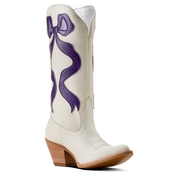 Ariat Beaux purple and ivory women's cowboy boots for TCU game day outfits