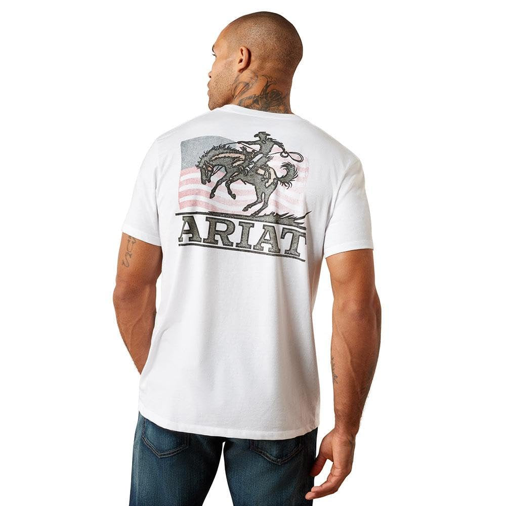Ariat Men's Freedom Flow white western graphic T-shirt