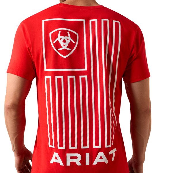 Patriotic Ariat geometric flag western tee