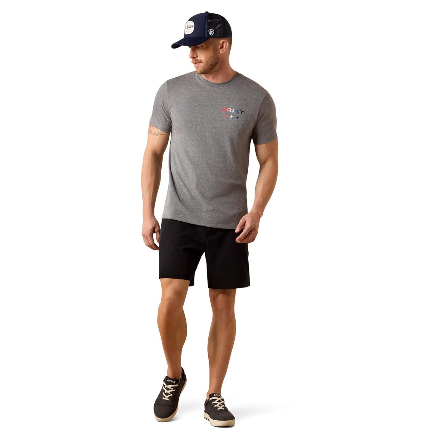 Ariat Men’s USA Pat Badge T-Shirt in Athletic Heather
