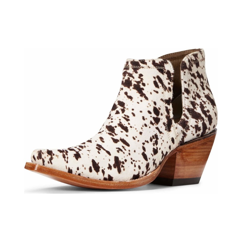 Ariat Women's Dixon Haircalf Western Boot featuring genuine leather, haircalf accents, classic Western stitching, and a snip toe design.
