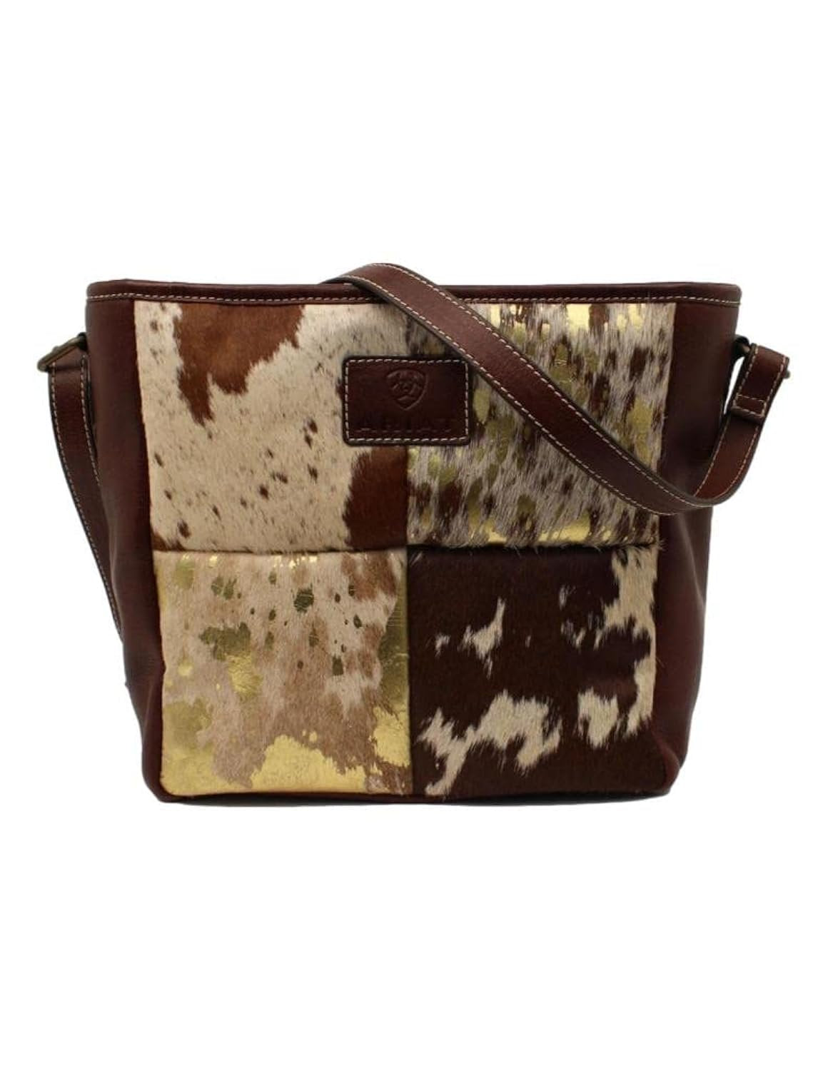 Ariat Women's Messenger Conceal Carry Bag A770008102 in brown featuring genuine leather, Western-inspired styling, an organized messenger design, and a discreet concealed carry compartment.
