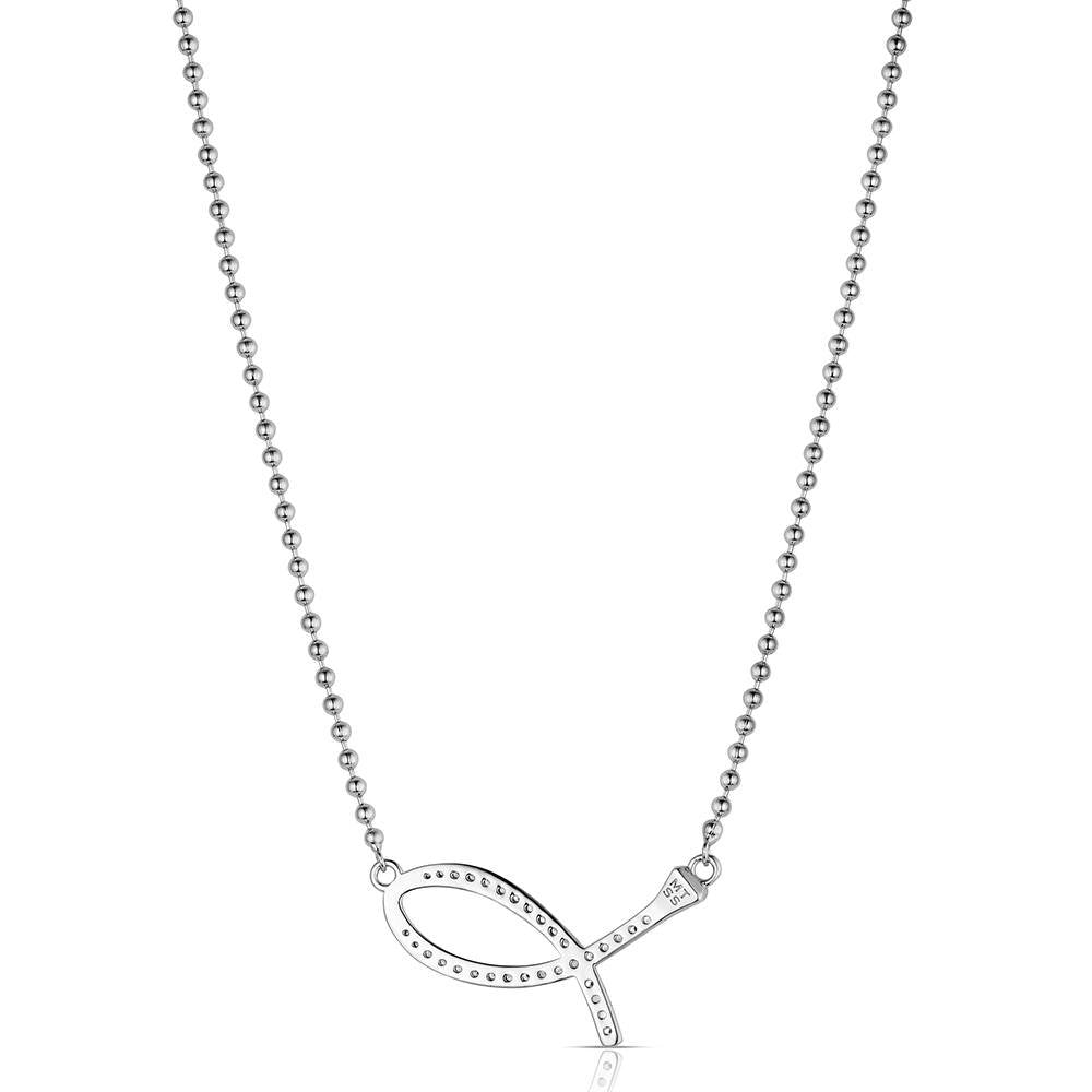 Crystal Christian fish Western pendant necklace by Montana Silversmiths featuring sparkling crystal accents and elegant faith-inspired cowgirl style.