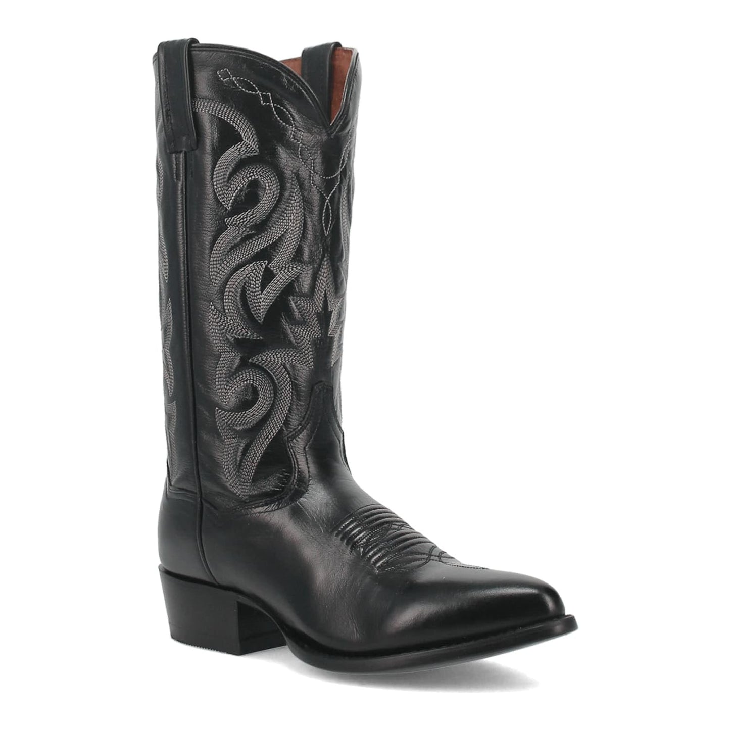 Dan Post Milwaukee Mens Black Embroidered Narrow Pointed Toe Cowboy Boots
