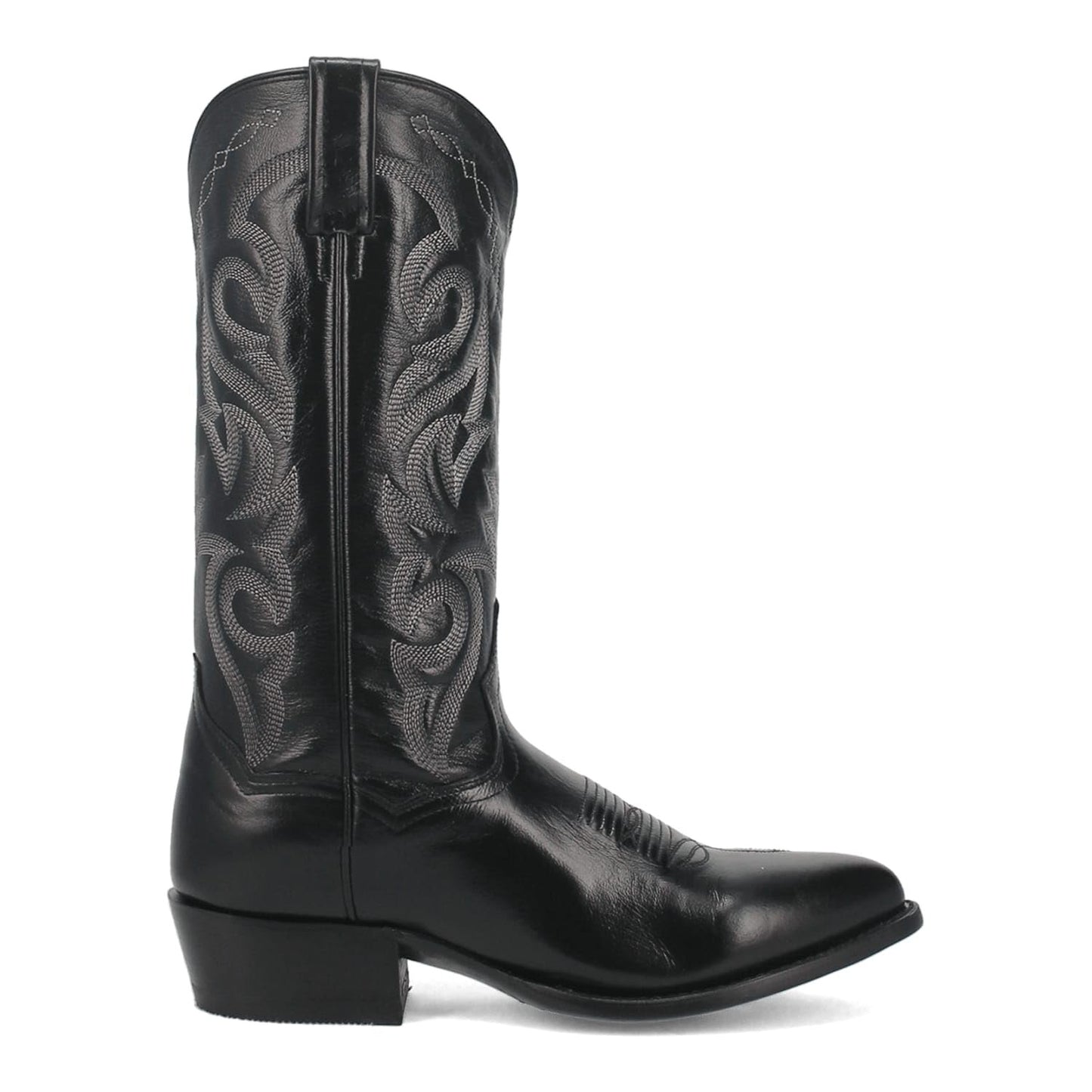 Dan Post Milwaukee Mens Black Embroidered Narrow Pointed Toe Cowboy Boots