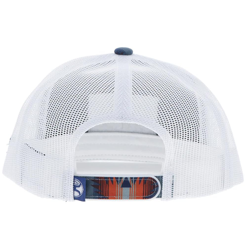 Navy White Aztec Western Trucker Hat Rectangle Patch