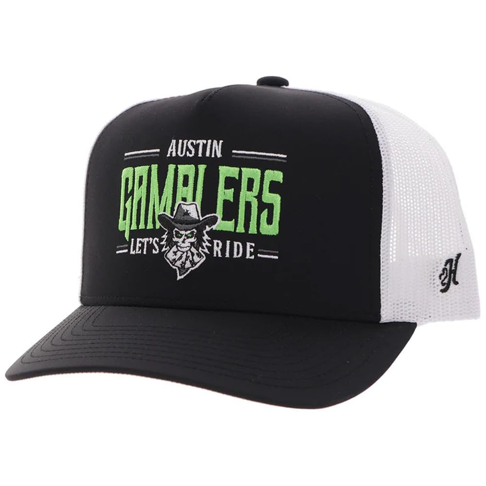 Hooey Austin Gamblers Hat Black White Western Snapback Cap