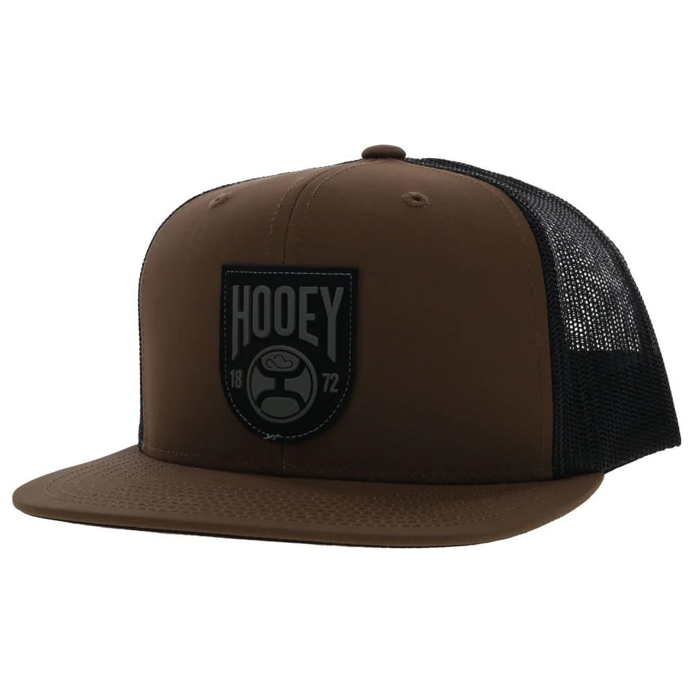 HOOEY Bronx Brown Black Snapback Trucker Hat Front Angle View