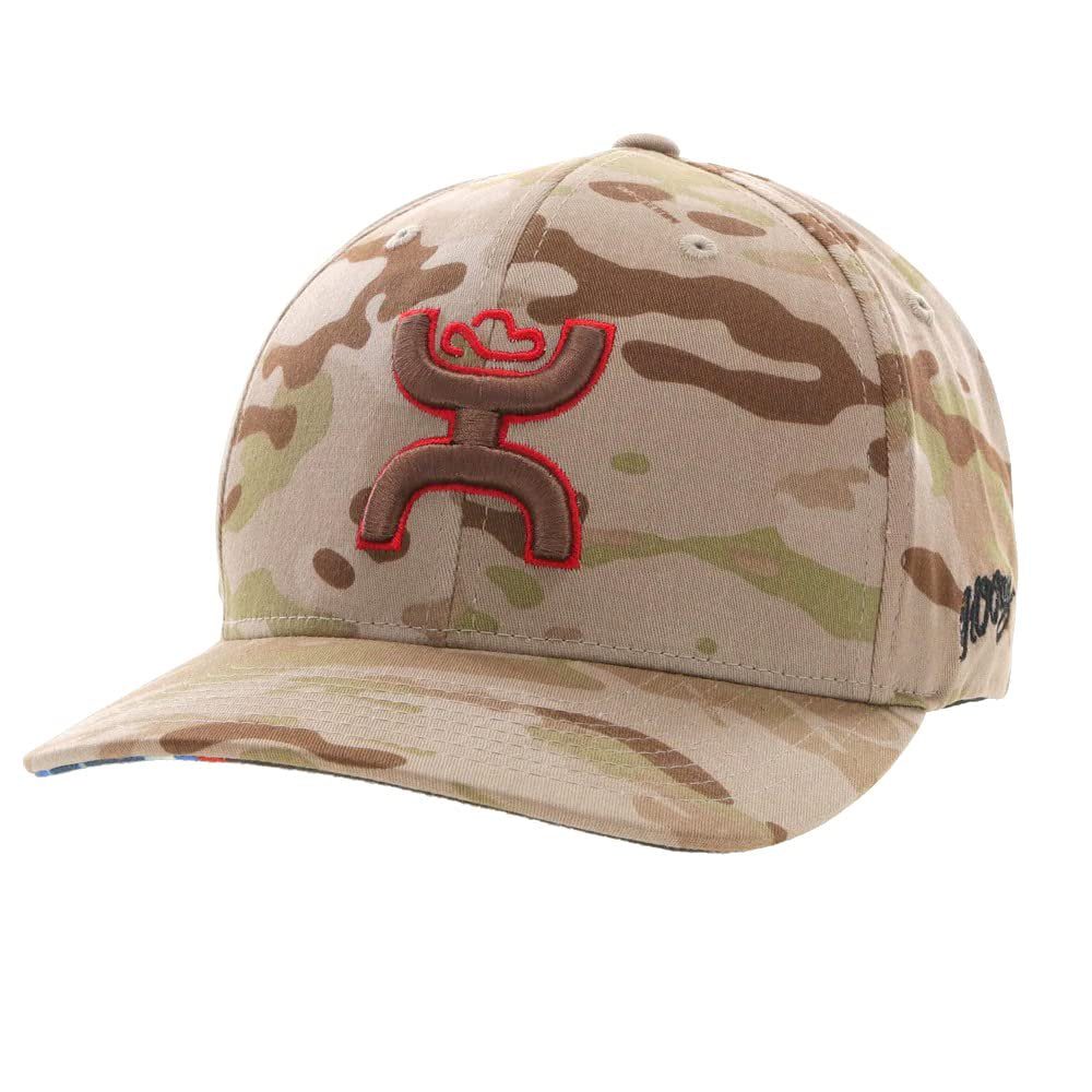 HOOey Chris Kyle Brown Camo Flexfit hat with structured western fit and curved bill