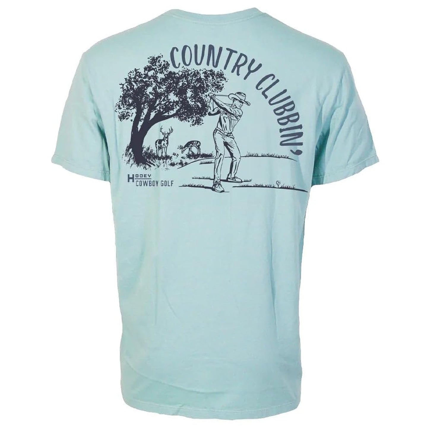 Men's HOOEY Country Clubbin' western graphic tee combining cowboy culture and golf-inspired design.