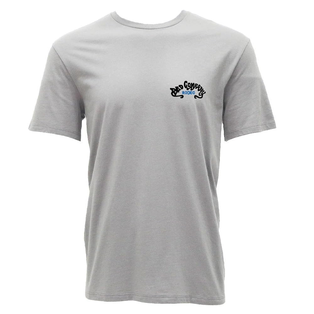 HOOEY Men's Bad Company Bad To The Bone T Shirt Grey Western Graphic Tee Front View