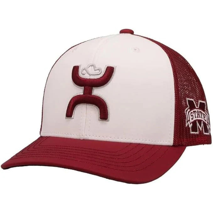 HOOEY Mississippi State Cap Maroon White Front View