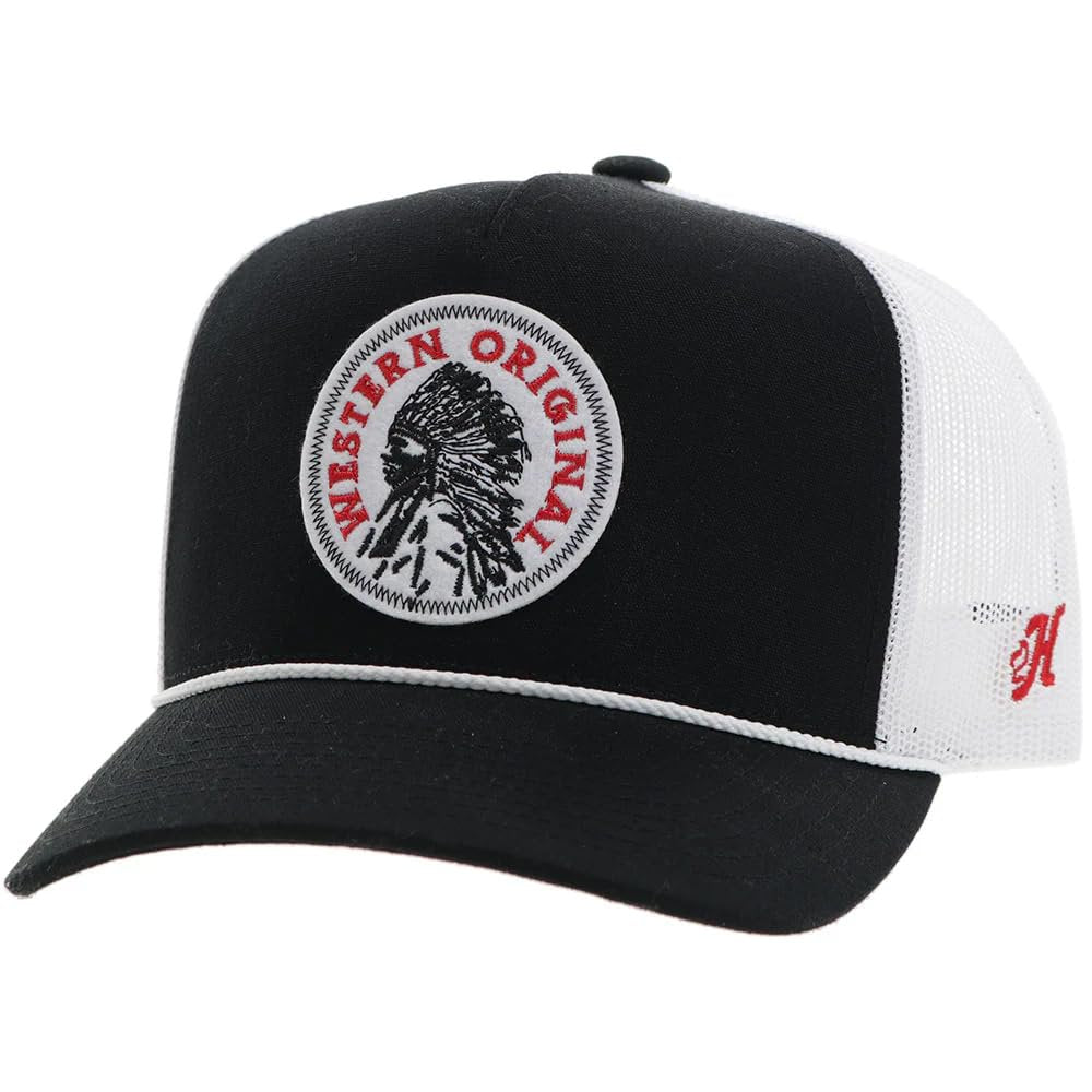 Hooey Quanah Hat Black White Western Trucker Snapback Cap