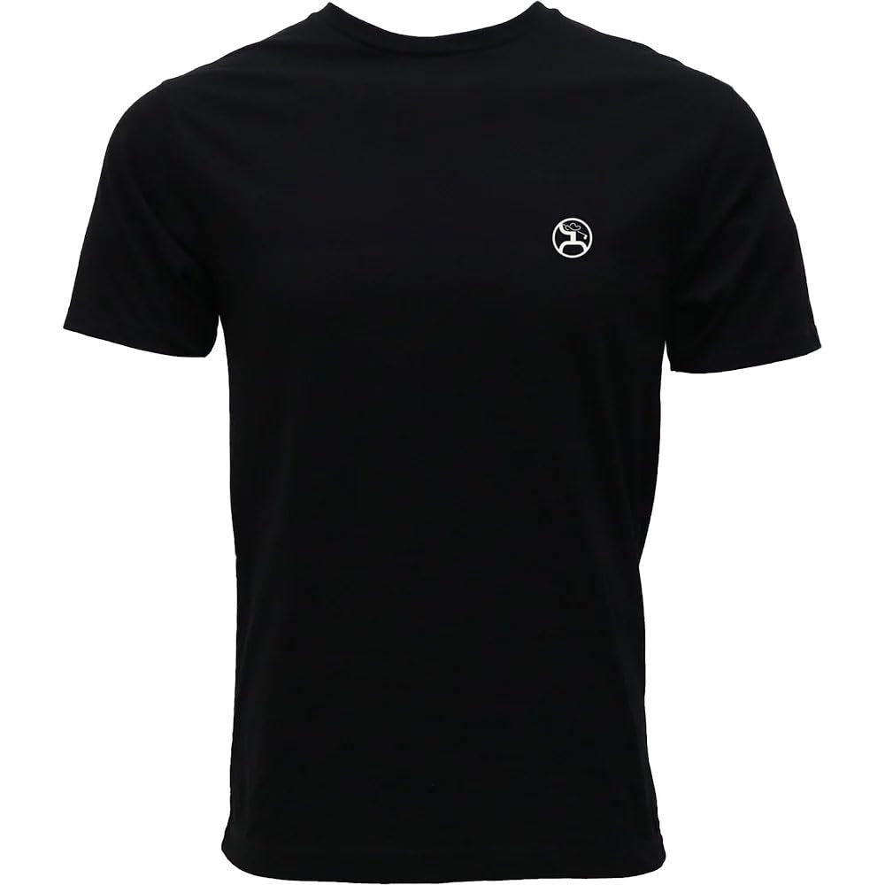 HOOEY Western Cowboy Golf T-Shirt Black Men's Short Sleeve Graphic Tee Front View